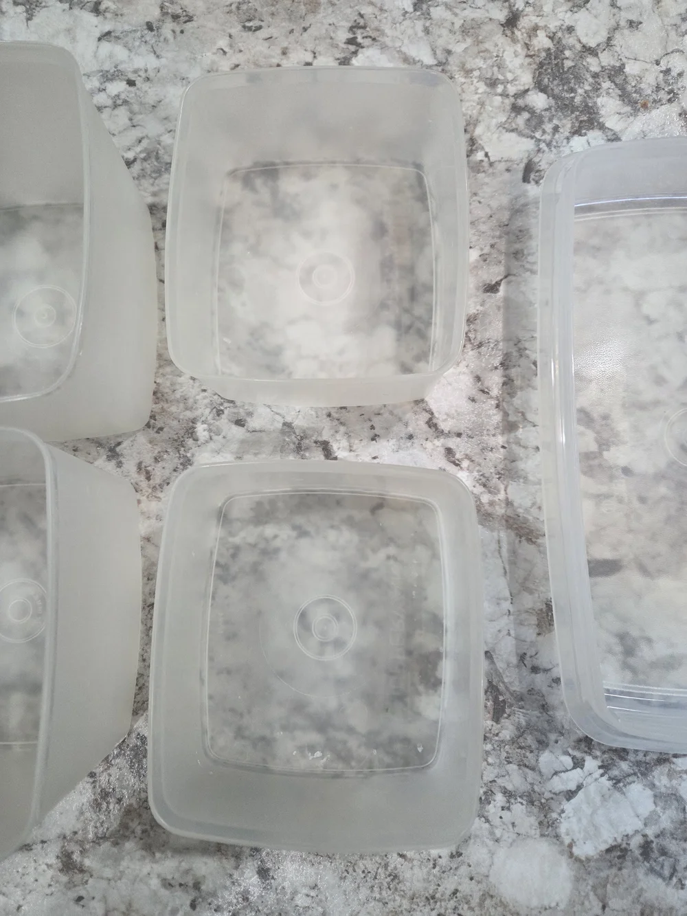 S/5 Vintage Aqua Tupperware Square A Way Large/Small Sandwich/Deli Meat Keeper